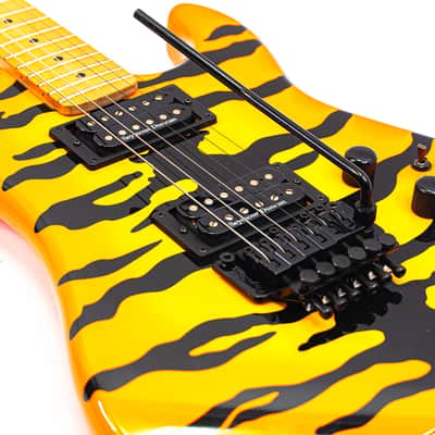 2011 Kramer Pacer Vintage Electric Guitar – Tiger Finish – Floyd Rose – Seymour Duncan JN / JB image 16