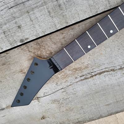 Reverse headstock 22 fret Shred Guitar Neck Replacement 25.5 scale Steel frets fast neck DIY image 2