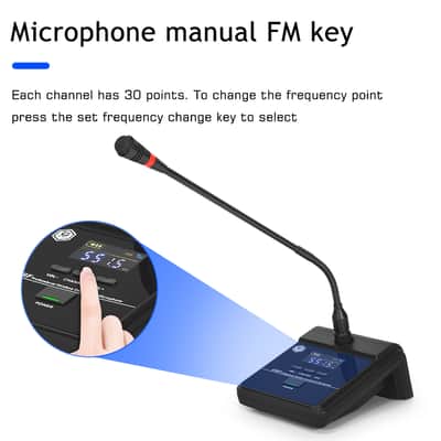 Wireless conference meeting microphone Dual Channel gooseneck With 4 Microphones image 3
