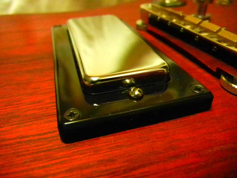 Mini humbucker adapter pickup ring converts Gibson full size to mini black plastic image 1