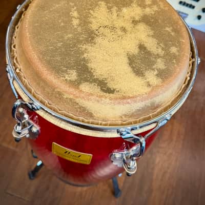 Pearl Professional Series 10" Conga 1990s - Cherry Red w/ Stand image 3