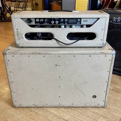 1964 Fender Tremolux Head & 2x10 Cabinet - Cream Tolex image 5