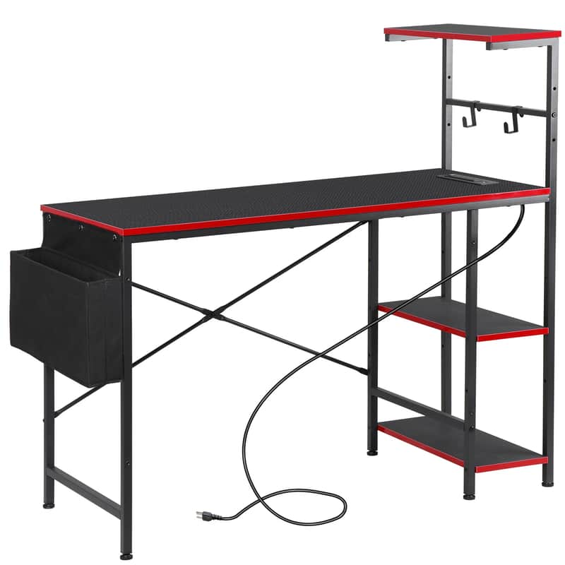 44" LED Music Production Desk – DJ & Producer Workstation with Power Outlets image 1