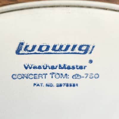 NOS Ludwig Weathermaster 18" Concert Tom Drum Head Coated White 1970s Underline Logo DB-750 image 2