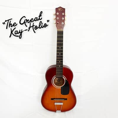 1970s Kay K-72S Starter Series Parlor Guitar Sunburst – Perfect Traveler image 1