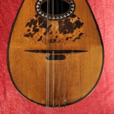 LUTHIER SPECIAL Antique 1900s Italian Mandolin Natural For Repair w/ Chipboard Case image 5