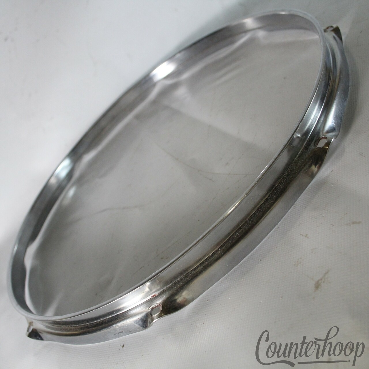 Ludwig 14"Snare/Tom Drum Rim/Hoop Triple-Flange Chrome Classic Vintage 70s 8Hole — main photograph
