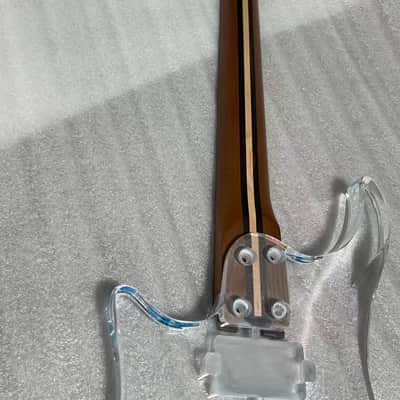 24frets 5 piece neck Blue Fade Headless Acrylic Electric Guitar body c Outline image 3