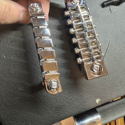 Carlino Rock Bottom bridge/sustain block system with tailpiece 2025 - Chrome image 3