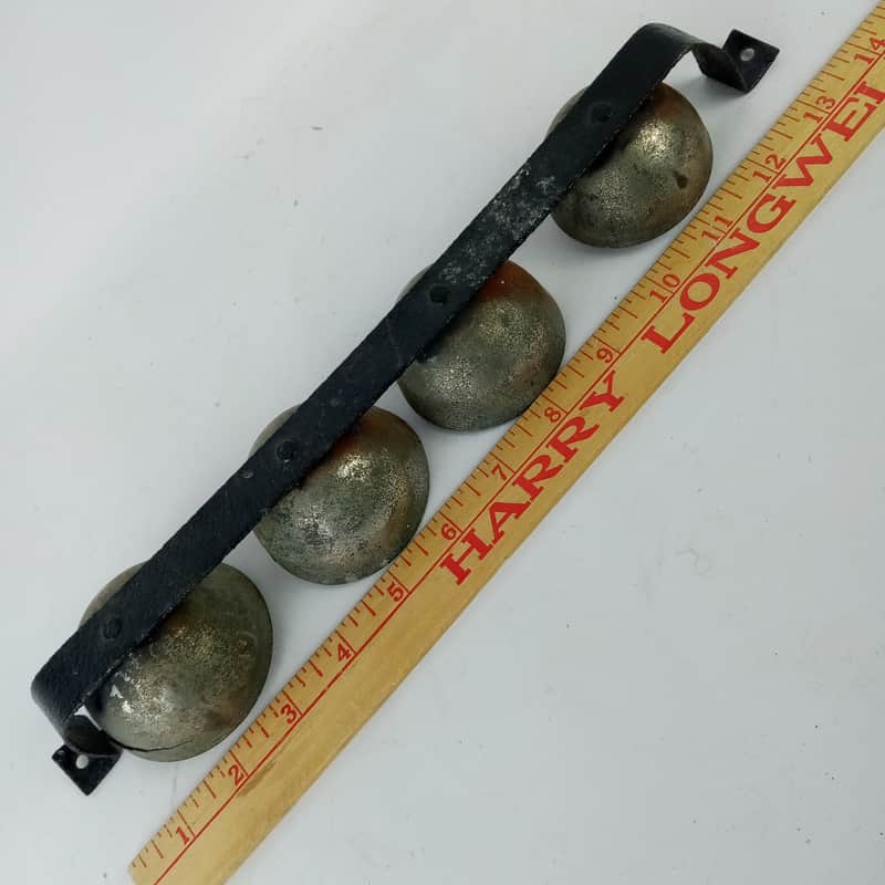 *4x Bells Metal Bar Shopkeeper Door Jingle Sleigh Screw-On Ends Vintage Antique* image 1