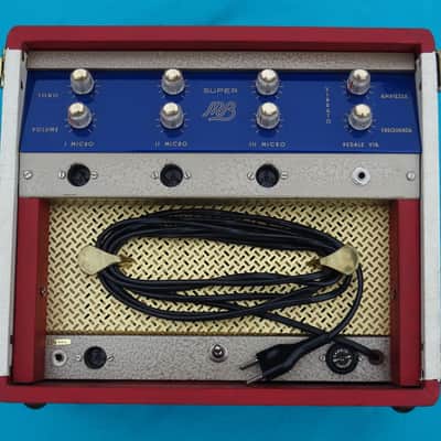 Montarbo Super MB 1959 White & Red All Tube Amp RARE Made in Italy image 2
