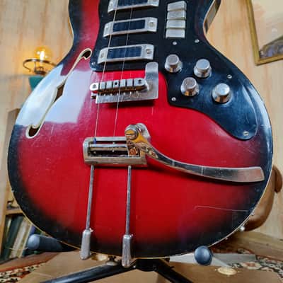 Jolana Spesial Tornado Vintage Electric Guitar Soviet USSR Tremolo bar 360 Strat Semi Hollow image 9
