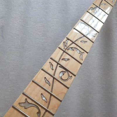 Maple Wood Guitar Tele Style Neck, 22 Frets Tree of Life Fingerboard Fret Inlay image 4