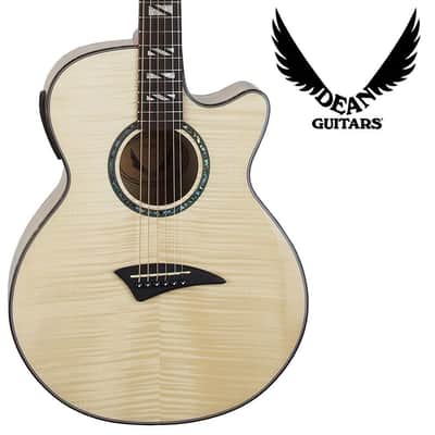 Dean Guitars Performer Acoustic Electric Guitar Flame Maple PEFMGN Kit w Stand image 2