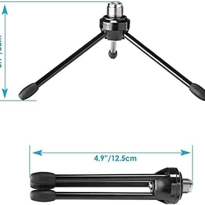 Desktop Desk Foldabe Tripod Microphone Stand with Non-slip Feet,Durable Iron Construction image 2