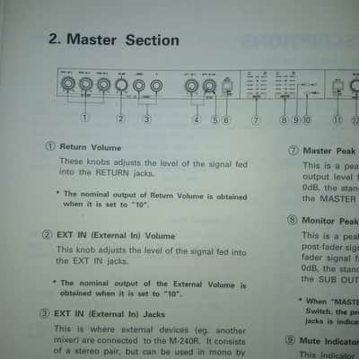 Owner's Manual for Roland M-240R 24 Channel Line Mixer 1990 image 6