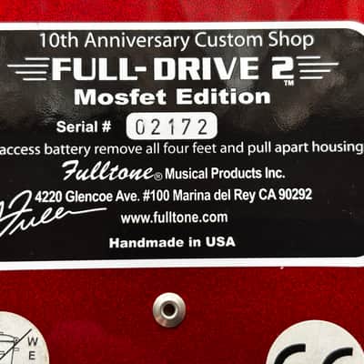 Fulltone Full-Drive 2 MOSFET 10th Anniversary - rot image 11