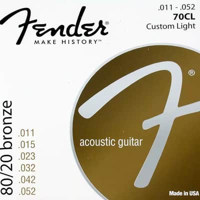 Fender 80/20 70CL Custom Light Bronze Acoustic Strings
