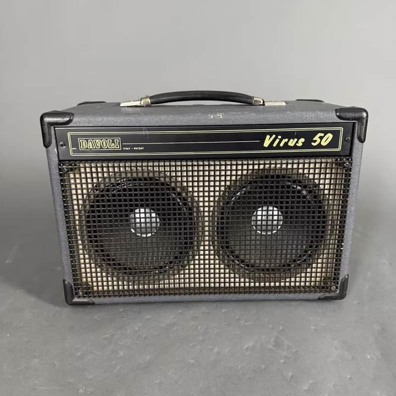 Davoli 1970er  Virus 50 2 x 8" Git. Verstärker KULT LAUT VINTAGE 1972 - 1978 - schwarz - Very Good