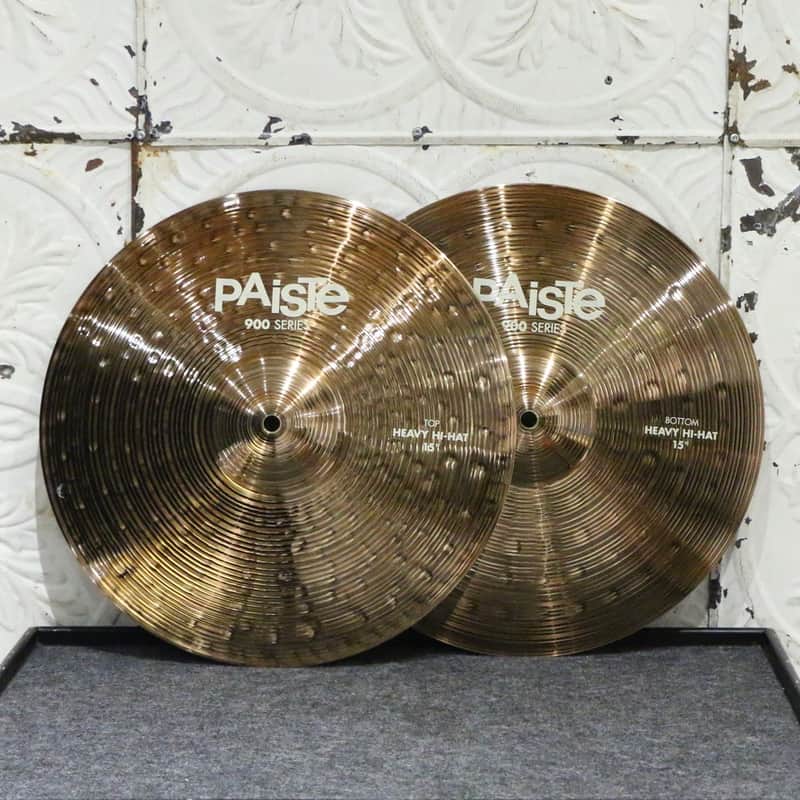 Paiste 900 Natural Heavy Hi-hat Cymbals 15in (1120/1526g) image 1