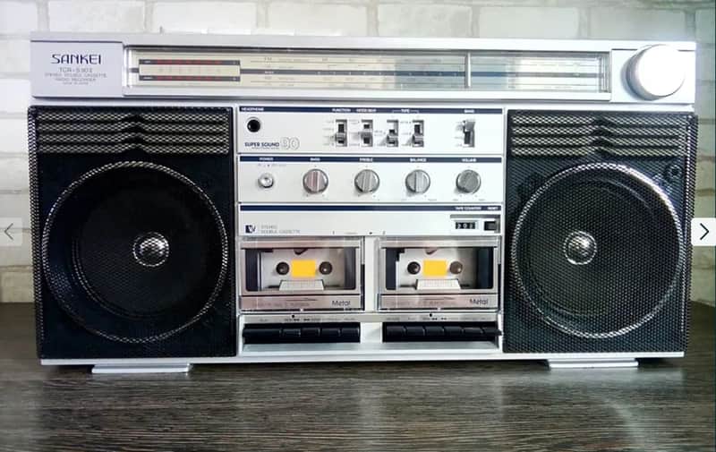SANKEI TCR-S90llEE Rare Vintage Stereo Radio Double Cassette Deck