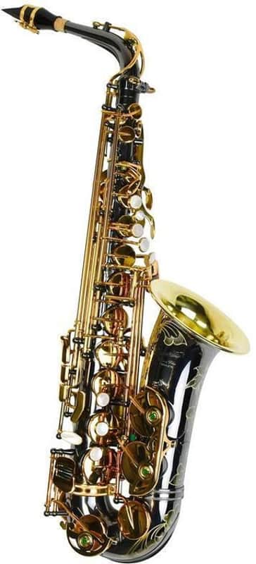 P. Mauriat PMXA-67R Alto Saxophone - Black Nickel Plated with Gold Lacquer Keys image 1