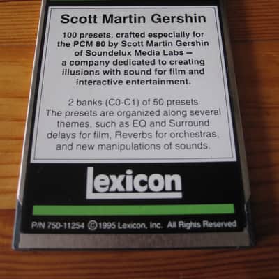 Scott Martin Gershin card Lexicon PCM 80 pcm80 81 custom preset algorithm board expansion post FX image 2