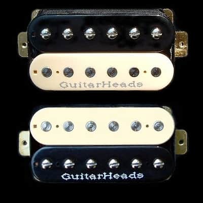 GuitarHeads Z-BUCKER Humbucker Pickups - Bridge/Neck Set of 2 - BLACK & CREAM ZEBRA image 1