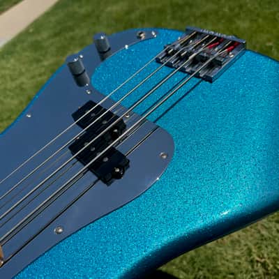 2014 Fender Steve Harris Blue Sparkle P Bass - MIJ Japan -Iron Maiden image 6