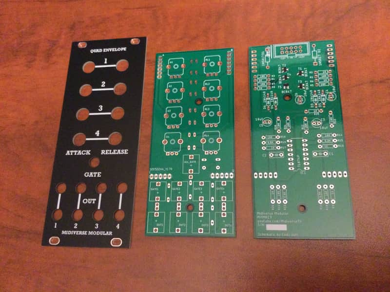Midiverse Modular - Quad Envelope - Eurorack - PCB/Panel image 1