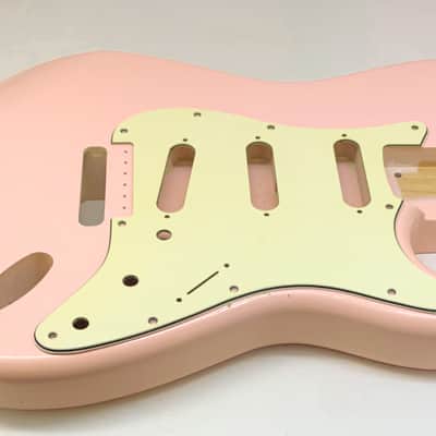 4lbs 4oz BloomDoom Nitro Lacquer Aged Relic Faded Shell Pink S-Style Vintage Custom Guitar Body image 5