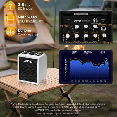 JOYO Vibe Cube BA-30 30W Bass Combo Amplifier Portable Amp 4" Speaker with 3-Band EQ & Compressor | Bluetooth 5.1 + OTG Direct Recording | Headphone Practice for Bassist Solo Livestream Gigs image 3