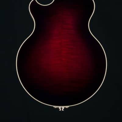 Hinde Jazz Model Adirondack Spruce and Flamed Maple Merlot Burst Mandolin with Pickup image 5