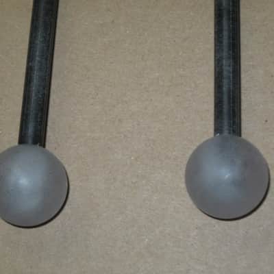 one pair new old stock Gambal GPL(UG13GPLXX) Percussive Keyboard Mallets (for xylophones and glockenspiels), 1 inch Clear (but cloudy) Hard Nylon Ball Heads with Black Synthetic Shafts, with original packaging - from 1990s - early 2000s image 4