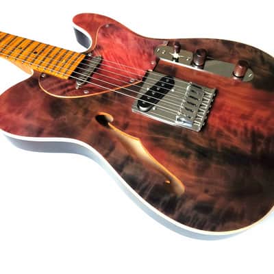 (made in Ukraine) Para Custom Chest'n'Pear Tele '2023 Flame Fade w/GigBag image 2