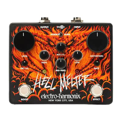 Electro-Harmonix Hell Melter Advanced Metal Distortion Pedal with Independent Distortion and Level Knob image 1
