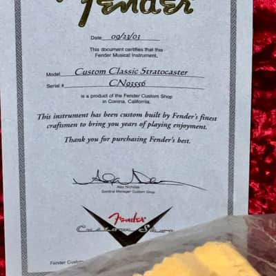 Excellent 2003 Fender Custom Shop Custom Classic Stratocaster, Black with Rosewood Fingerboard & Birdseye Maple Neck, COA, Hang Tags & OHSC, Very Nice Package it will Ship Fast ! image 23