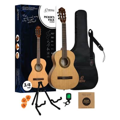 Ortega Guitars RPPC34 Picker's Pack Student Series 3/4 Classical Guitar Open Box image 1