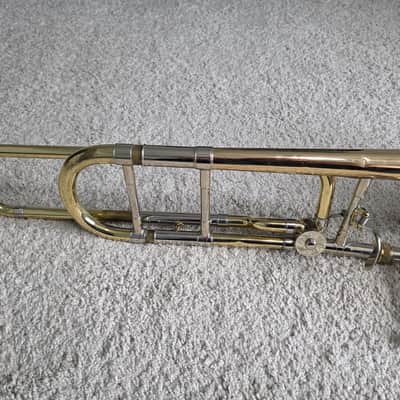 Bach Stradivarius 42G Bflat Trombone w/ F Attachment 2000's - Gold brass image 3