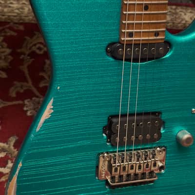 Tom Anderson Guitarworks Angel Player Big Sparkle Teal Guitar image 5