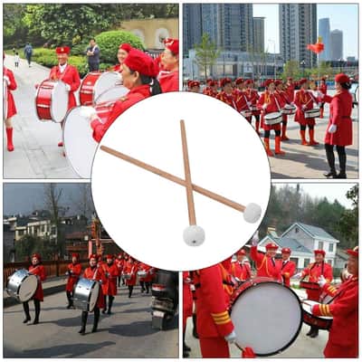 2Pcs Timpani Mallets Soft Felt Head Drum Sticks With Wooden Handle Percussion Mallets For Snare Drum Bass Drum Gong Cymbal image 6
