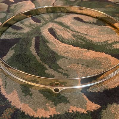Fly By Night? Brass Die Cast Hoop 14” - 8 Lug - Batter Side (Top) - Brass - Drumhead included image 1