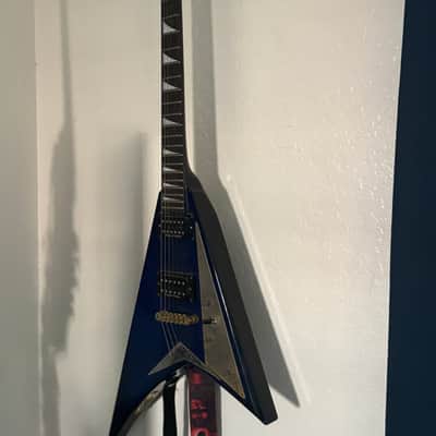Jackson RR5 Rhoads Pro V-Style Electric Guitar with a Trans Blue Flame Finish image 1