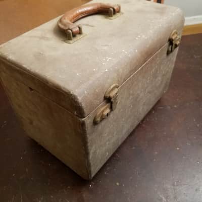Siltronic Rare portable Tube PA Amp w/ 6" Quam AlNiCo speaker  1940s - Brown velvet image 10