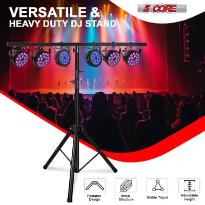 5Core DJ Light Stand Stage Lighting Truss System Height Adjustable 39 to 100" Heavy Duty T bar Mount image 7