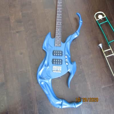 Bass guitar, Custom hand carved. 2019 Blue image 1