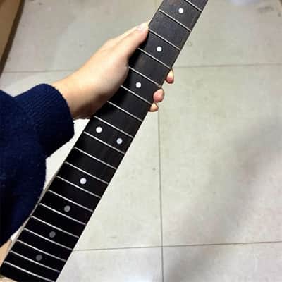 Lock nut Roasted Flame maple 22fret guitar neck Sickle Banana head rosewood Part image 4