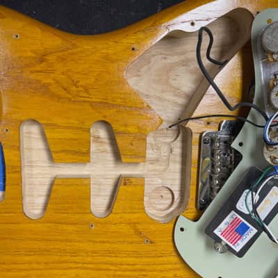 Used Partscaster HSS Stratocaster Electric Guitar with Bag image 12
