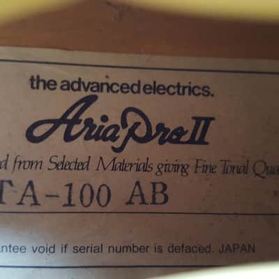 Aria Pro II  TA-100 Titan Artist by Matsumoku 1981 -- AMAZING & RARE image 10