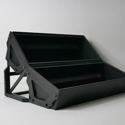 2 Tier Moog style 60hp skiff Desktop Eurorack module modular synth rack stand case with integrated eurorack rails image 3